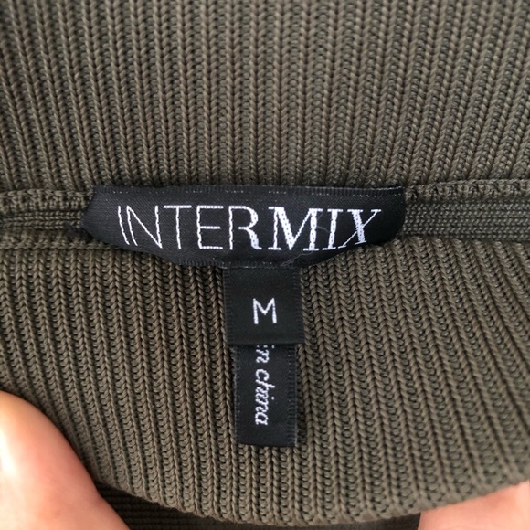 INTERMIX Fit and Flare Olive Skirt - Picture 4 of 5